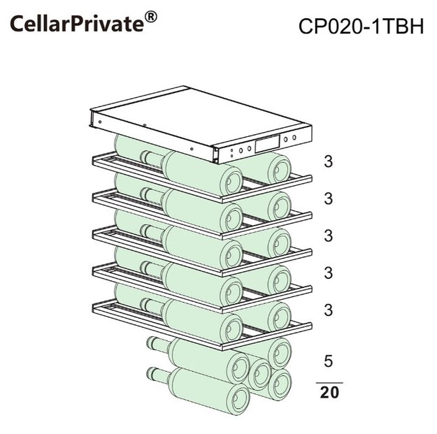 Встраиваемый под столешницу винный шкаф CellarPrivate CP020-1TBH в Тюмени (preview 6)