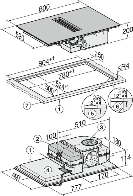 Варочная панель с вытяжкой Miele KMDA 7272 FL-U в Тюмени (preview 8)