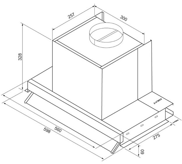 Встраиваемая вытяжка KRONA Изида 600 черное закаленное стекло (Isida 600 black SGC) в Тюмени (preview 11)