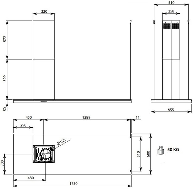 Вытяжка FALMEC DESIGN LUMEN ISOLA STEEL 175 DX в Тюмени (preview 4)