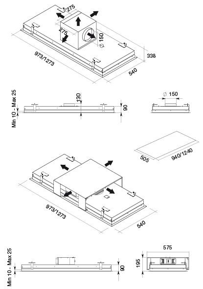 Встраиваемая вытяжка FALMEC STELLA PLUS IS.120 WHITE в Тюмени (preview 3)