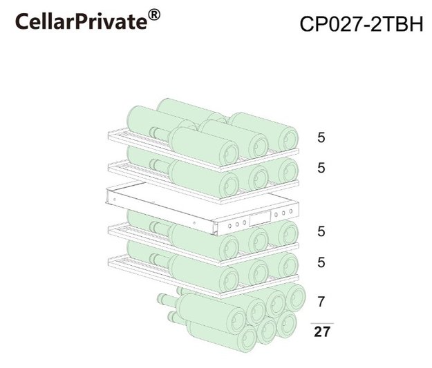 Встраиваемый под столешницу винный шкаф CellarPrivate CP027-2TBH в Тюмени (preview 11)