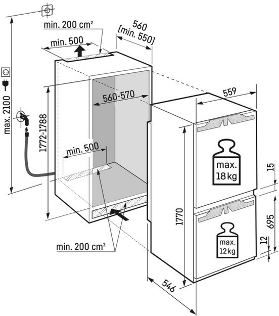 Встраиваемый холодильник Liebherr ICNbsci 5173 Peak с дефектом на корпусе в Тюмени (preview 4)