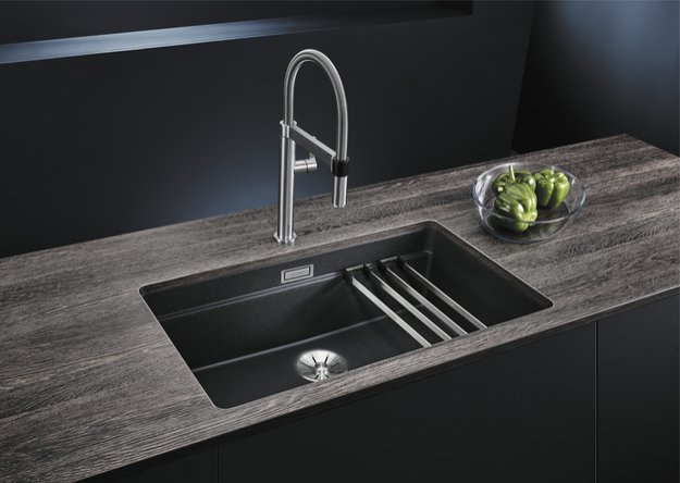 Мойка Blanco Etagon 700-U Silgranit черный клапан-автомат InFino 525891 в Тюмени (preview 5)