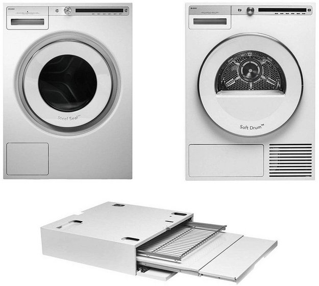 Asko Logic 9 (стиральная машина W4086C.W/3 + сушильная машина T408HD.W + выдвижная полка с корзиной HDB1153W) в Тюмени (preview 1)