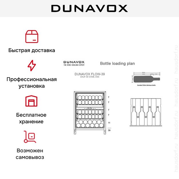 Встраиваемый винный шкаф Dunavox DAUF-39.121DC в Тюмени (preview 5)
