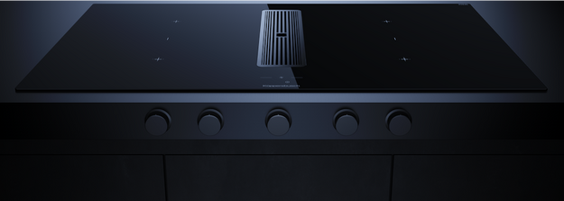 Индукционная варочная поверхность с вытяжкой Kuppersbusch KMI 9850.1 SR-E Black Chrome в Тюмени (preview 2)
