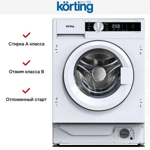 Встраиваемая стиральная машина Korting KWMI 14IS94 в Тюмени (preview 7)