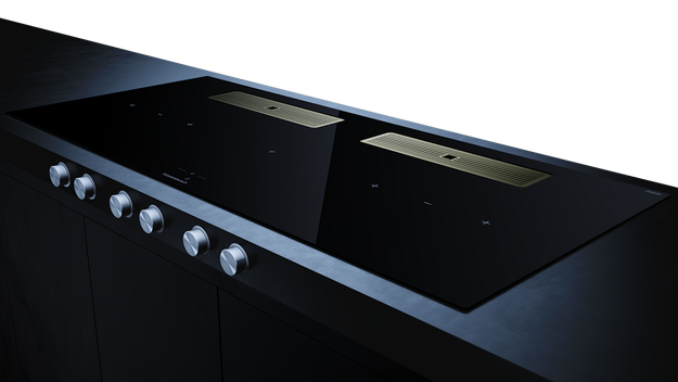 Индукционная варочная поверхность с вытяжкой Kuppersbusch KMI 12850.0 SR-E Gold в Тюмени (preview 3)