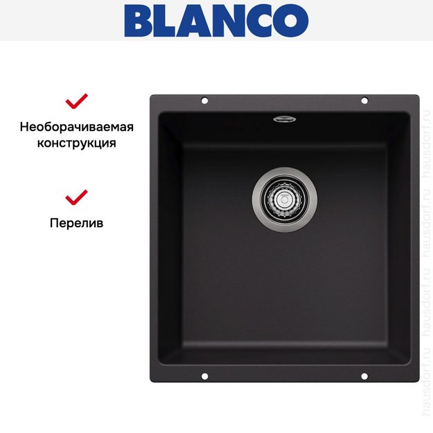 Мойка Blanco ROTAN 400-U Silgranit черный в Тюмени (preview 7)