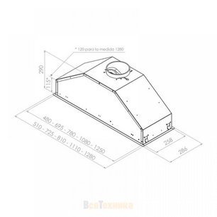 Встраиваемая вытяжка Pando GTI/725 INOX V.850 SEC фото 2 в Тюмени