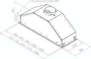 Встраиваемая вытяжка Pando GTI/510 NEGRO V.1050 ECO SEC PLUS фото 2 в Тюмени