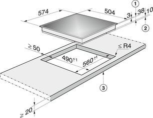 Зависимая стеклокерамическая панель Miele KM 6061 фото 2 в Тюмени