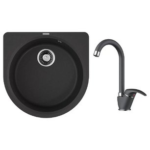 Omoikiri (мойка Akegata 51 BL + смеситель UMI BL) фото в Тюмени