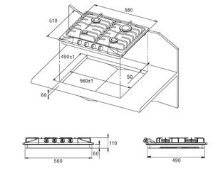 Независимая варочная панель Kuppersberg FV6TG X фото 2 в Тюмени