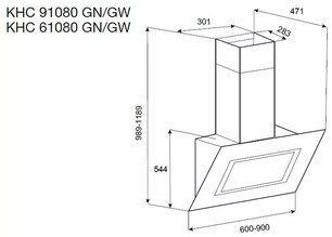 Вытяжка Кертинг KHC 91080 GW фото 3 в Тюмени Вытяжка Korting KHC 91080 GW фото 3 в Тюмени