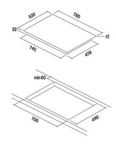 Варочная панель FALMEC PIANO INDUZIONE (78 Х 52) фото 2 в Тюмени