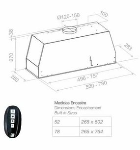 Встраиваемая вытяжка Pando NEO/52 INOX V. 830 SEC фото 2 в Тюмени
