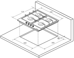 Газовая варочная панель Kuppersberg FGC 63 W Silver фото 4 в Тюмени