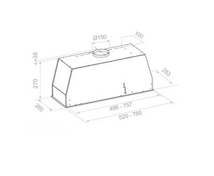 Встраиваемая вытяжка Pando NEO/78 INOX V.850 SEC фото 2 в Тюмени