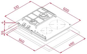 Варочная панель Teka HYBRID JZC 64322 ABN BLACK фото 2 в Тюмени