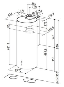 Вытяжка Фабер CYLINDRA/2 EV8 2EL XH890 фото 4 в Тюмени Вытяжка Faber CYLINDRA/2 EV8 2EL XH890 фото 4 в Тюмени