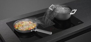 Индукционная варочная панель со встроенной вытяжкой Smeg HOBD482D фото 3 в Тюмени