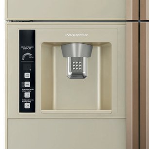 Холодильник Хитачи R-W722FPU1X GGL бежево-золотистое стекло фото 3 в Тюмени Холодильник Hitachi R-W722FPU1X GGL бежево-золотистое стекло фото 3 в Тюмени