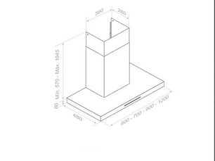 Встраиваемая вытяжка Pando P-825/60 INOX V.850 SEC фото 2 в Тюмени