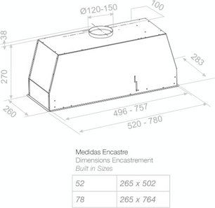 Встраиваемая вытяжка Pando NEO/78 INOX V. 830 SEC фото 2 в Тюмени
