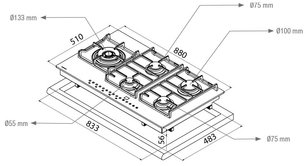 Варочная панель Pando PGA-4490 фото 3 в Тюмени