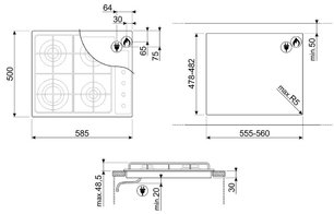 Варочная панель Smeg S64SB фото 2 в Тюмени