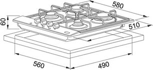 Независимая варочная панель Франке FHL 604 4G XS C фото 2 в Тюмени Независимая варочная панель Franke FHL 604 4G XS C фото 2 в Тюмени