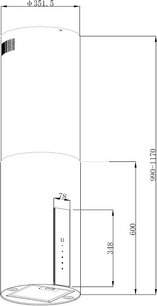 Вытяжка Кертинг KHA 35808 DW Cylinder фото 2 в Тюмени Вытяжка Korting KHA 35808 DW Cylinder фото 2 в Тюмени