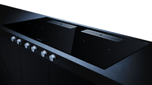 Индукционная варочная поверхность с вытяжкой Kuppersbusch KMI 12850.0 SR-E Silver Chrome фото 3 в Тюмени