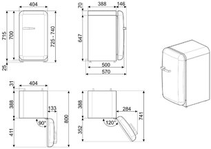 Мини-бар Smeg FAB5RPG3 фото 3 в Тюмени