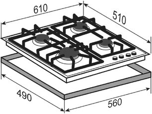Газовая варочная панель Zigmund Shtain G 19.6 B фото 4 в Тюмени