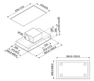 Встраиваемая вытяжка Смег KSCB120XE фото 3 в Тюмени Встраиваемая вытяжка Smeg KSCB120XE фото 3 в Тюмени