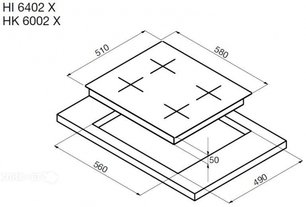 Варочная поверхность Korting HK 6002 X фото 3 в Тюмени