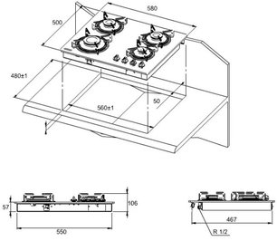 Независимая варочная панель Kuppersberg FQ6TG фото 3 в Тюмени