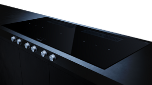 Индукционная варочная поверхность с вытяжкой Kuppersbusch KMI 12850.0 SR-E Black Chrome фото 3 в Тюмени