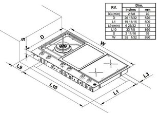Газо-электрическая панель Bertazzoni PM36 1 IG X фото 4 в Тюмени