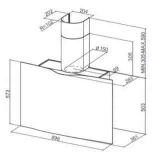 Вытяжка Фабер VEIL BK A90 фото 3 в Тюмени Вытяжка Faber VEIL BK A90 фото 3 в Тюмени