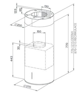 Вытяжка Фабер CYLINDRA ISOLA GLOSS  EG10 W A37 фото 2 в Тюмени Вытяжка Faber CYLINDRA ISOLA GLOSS  EG10 W A37 фото 2 в Тюмени