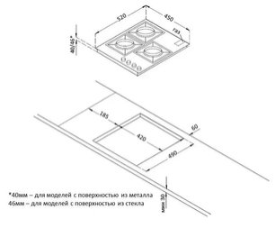 Газовая стеклянная варочная панель Korting HGG 4825 CTN фото 4 в Тюмени