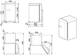 Мини-бар Smeg FAB5RWH3 фото 3 в Тюмени