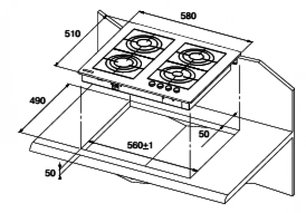 Газовая варочная панель Kuppersberg TS63 B фото 2 в Тюмени
