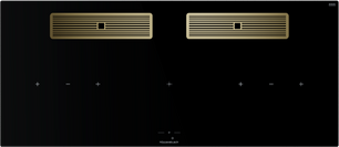 Индукционная варочная поверхность с вытяжкой Kuppersbusch KMI 12850.0 SR-E Gold фото в Тюмени