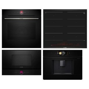 Bosch (варочная панель PXX675DV1E + духовой шкаф HBG7722B1 + микроволновая печь BFR7221B1 + кофемашина CTL9181B0) фото в Тюмени