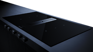 Индукционная варочная поверхность с вытяжкой Kuppersbusch KMI 9850.1 SR-E Black Chrome фото 3 в Тюмени